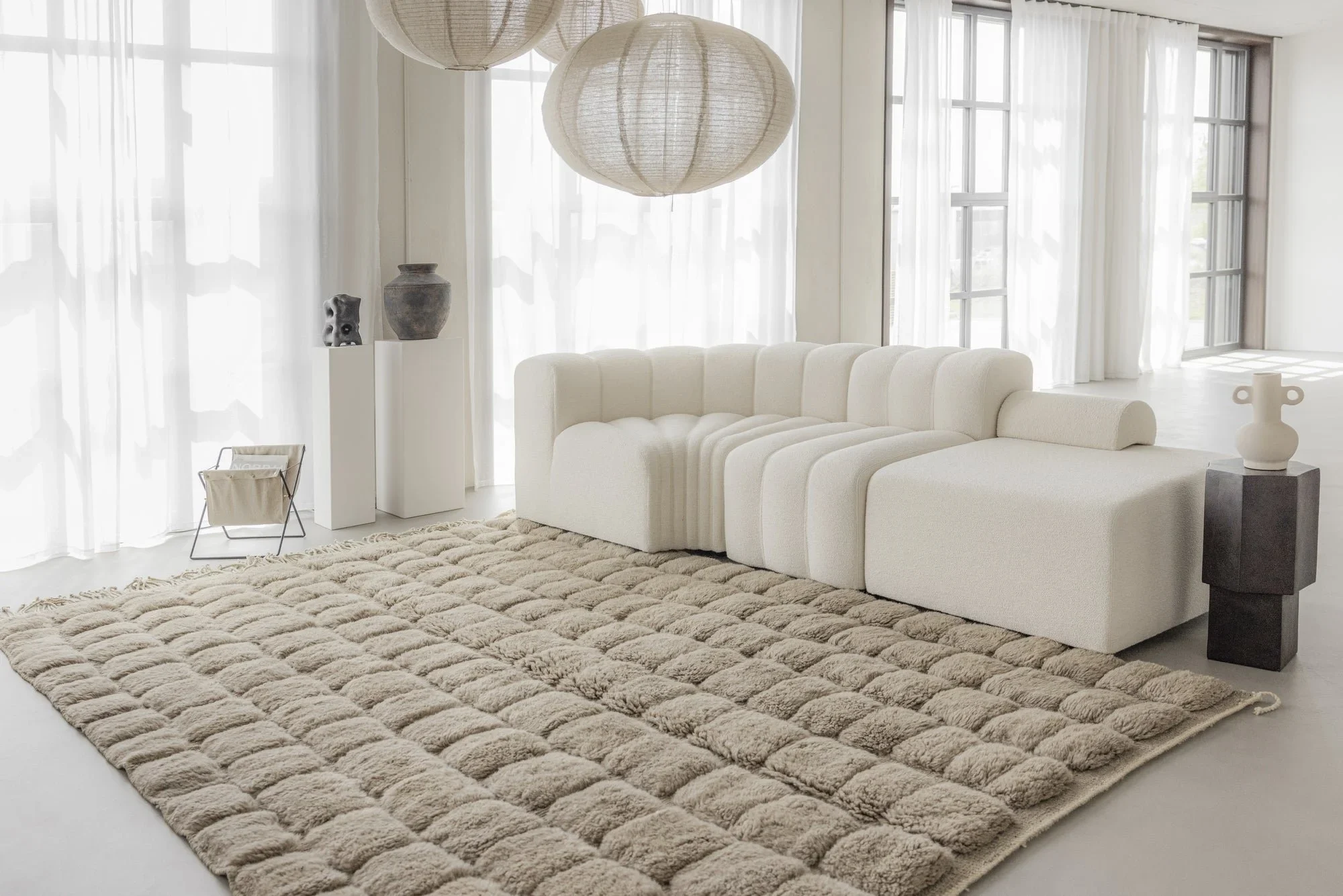 detail view — Jirra natural wool rug, Maison Tóukkani