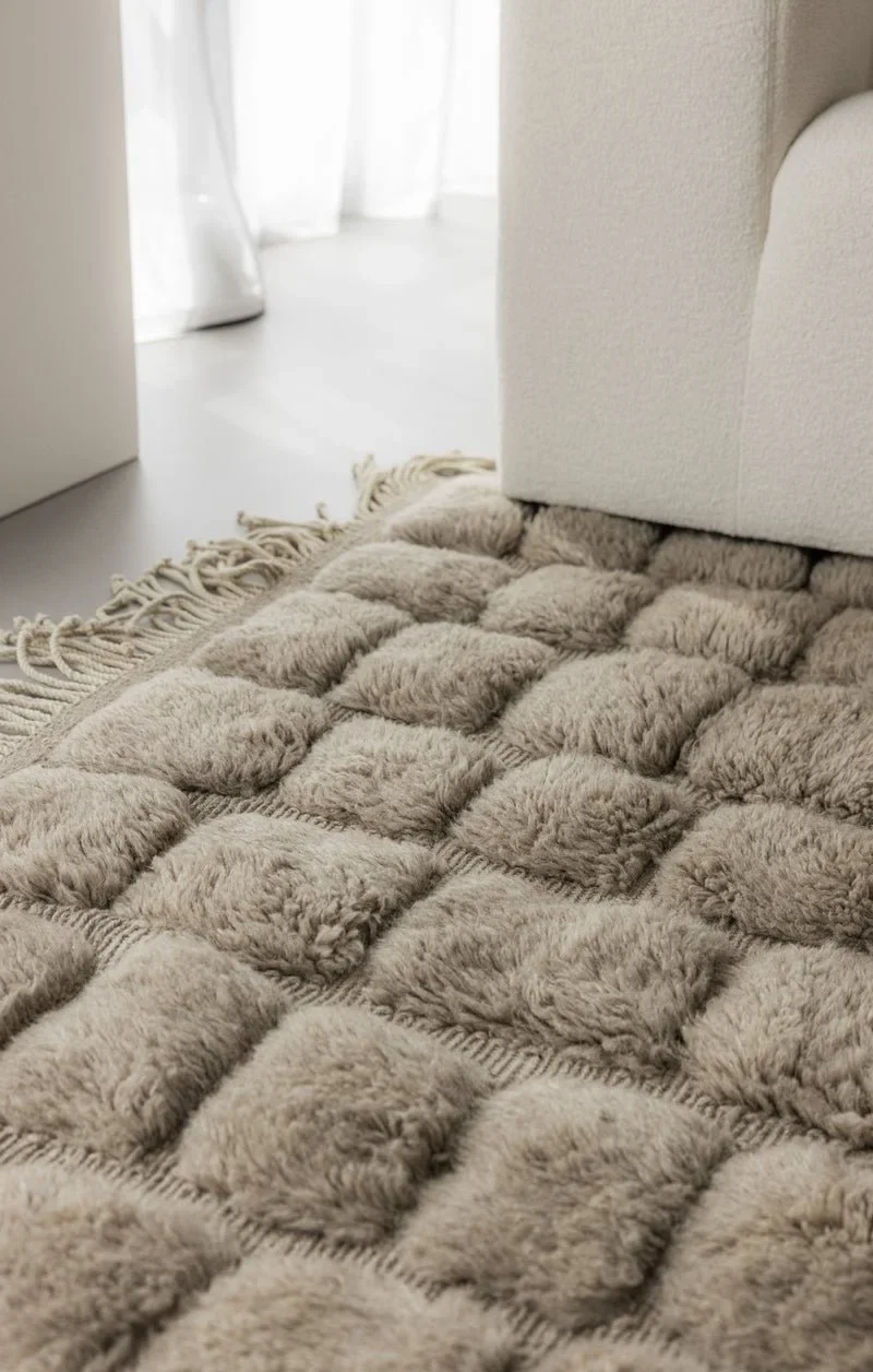 detail view — Jirra natural wool rug, Maison Tóukkani