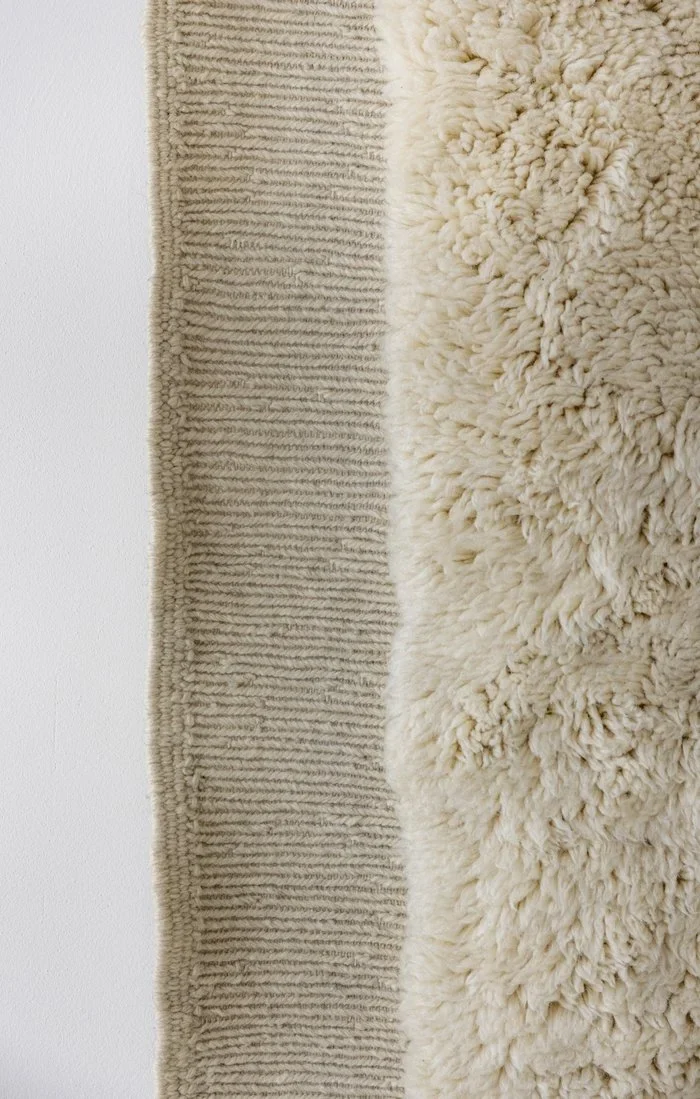 detail view — MAAJ natural wool rug, Maison Tóukkani