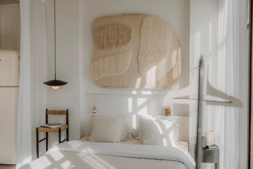 Detailansicht — Dune, eine Wandarbeit aus Wolle, Maison Tóukkani